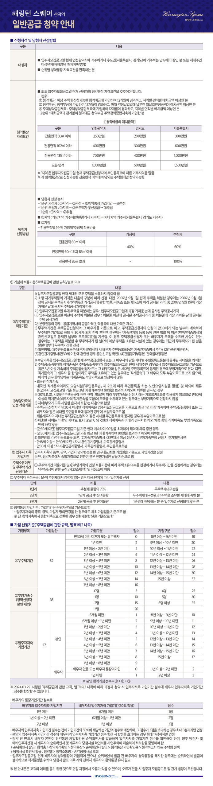 해링턴스퀘어 산곡역-일반공급